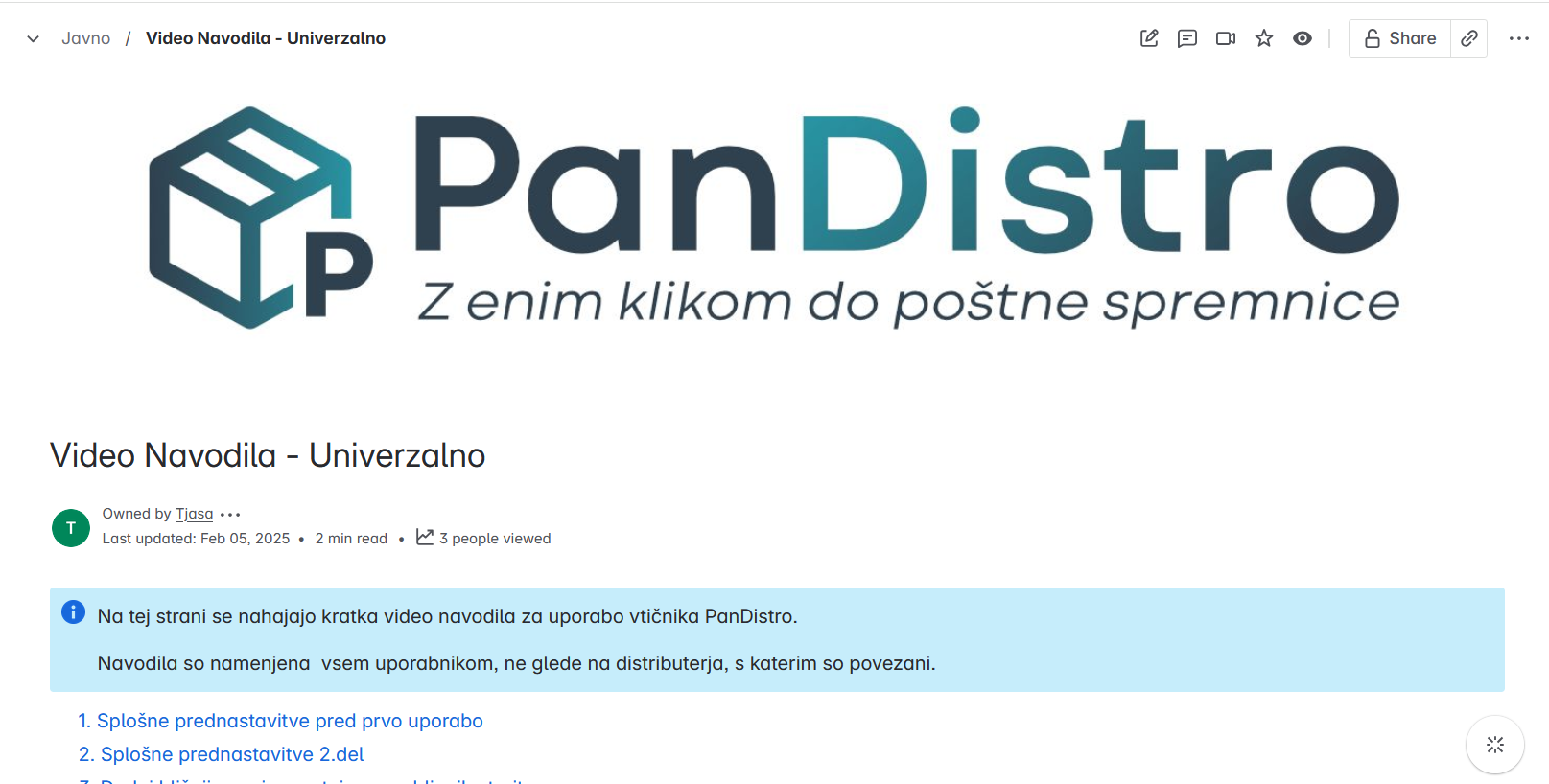 PanDistro navodila